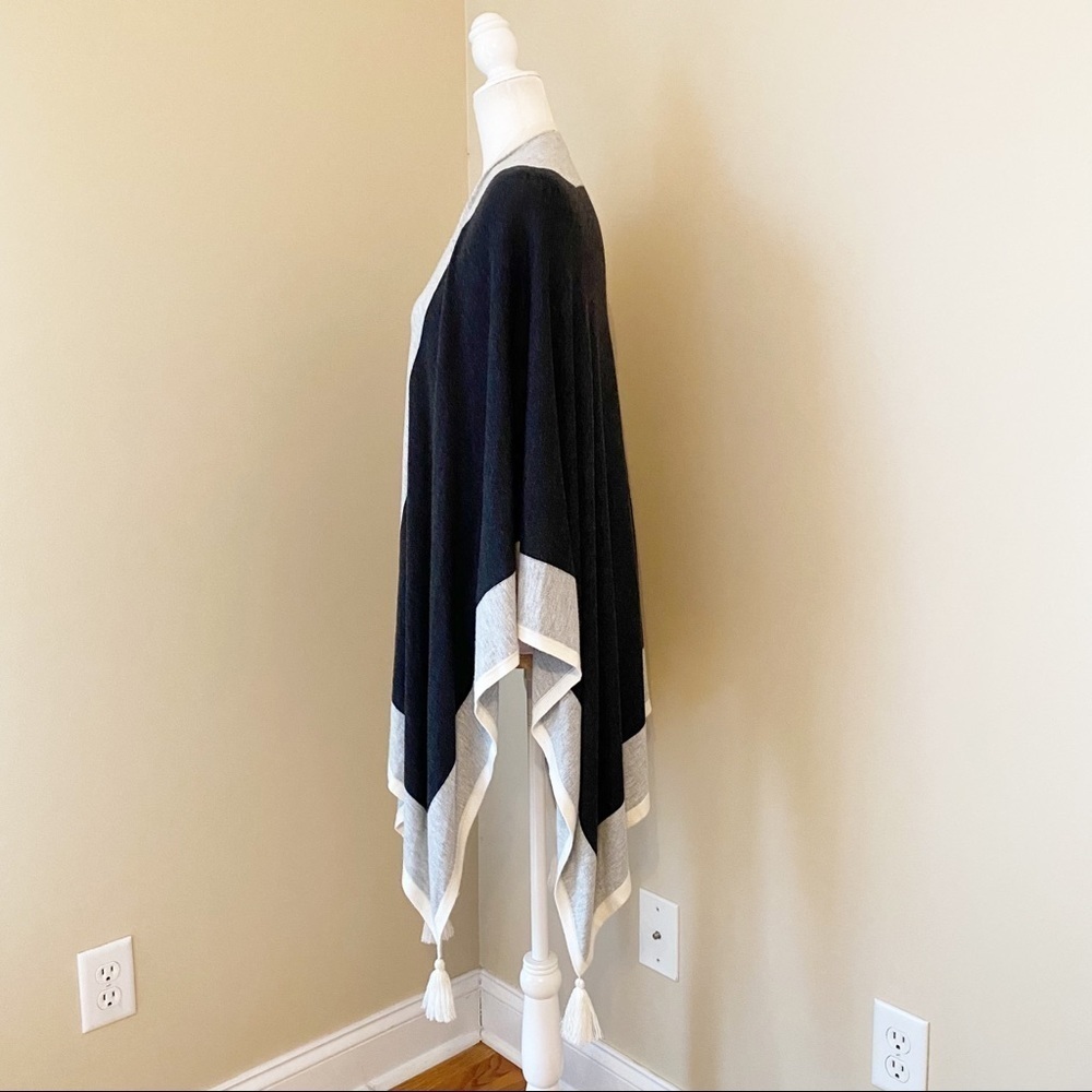 Talbots Tassel Trim Open Front Wrap Poncho - image 2